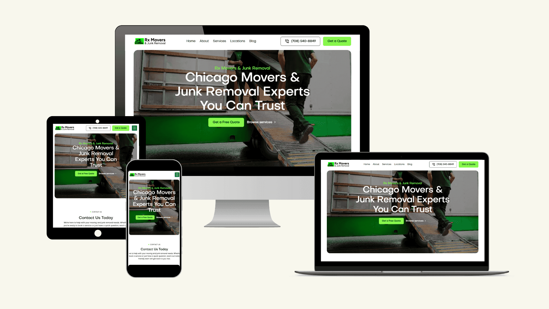 Rx Movers & Junk Removal website design