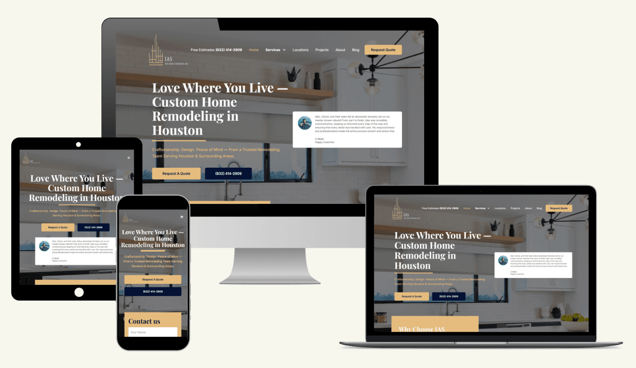 IAS Boutique Remodeling website design