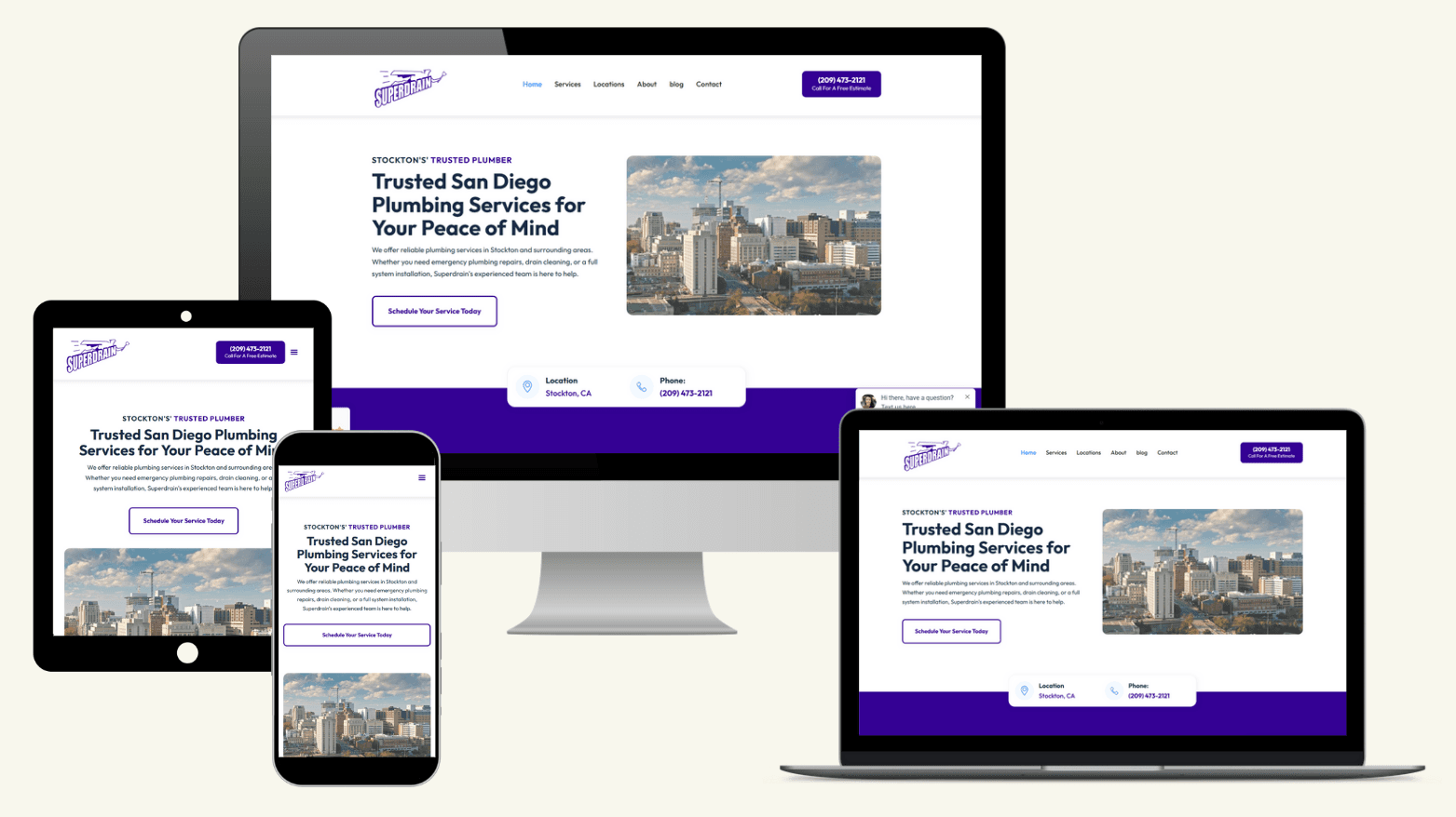 Superdrain Plumbing website design